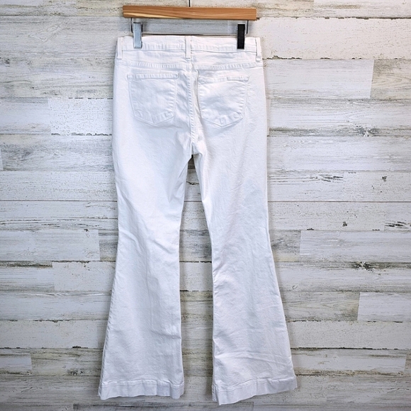 Judy Blue Cher Boho Bell Bottom White Jeans 31 Stretchy Spring Summer Comfort - Picture 5 of 15